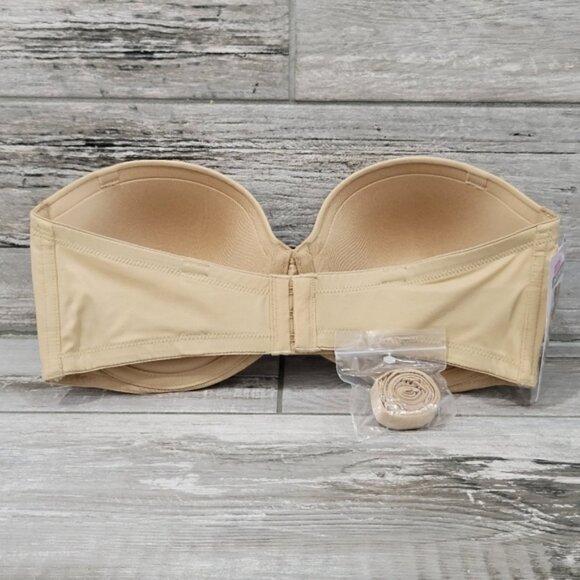 New With Tags 38D Beige/Nude MAIDENFORM Stay Put Strapless Push Up Underwire Bra - Picture 6 of 9
